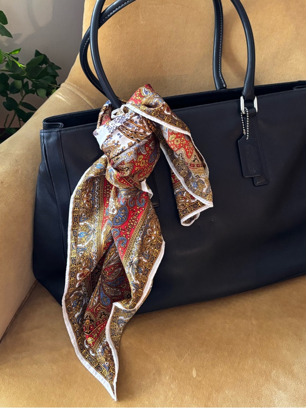 VINTAGE unbranded ACETATE SCARF head wrap BAG CHARM accent scarf
